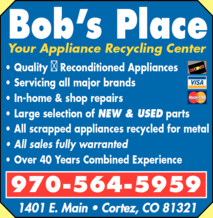 Bob's Place Reconditioned Appliances Parts & Service