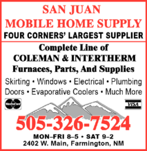 San Juan Mobile Home Supply Inc