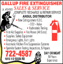 Gallup Fire Extinguisher Sales & Service